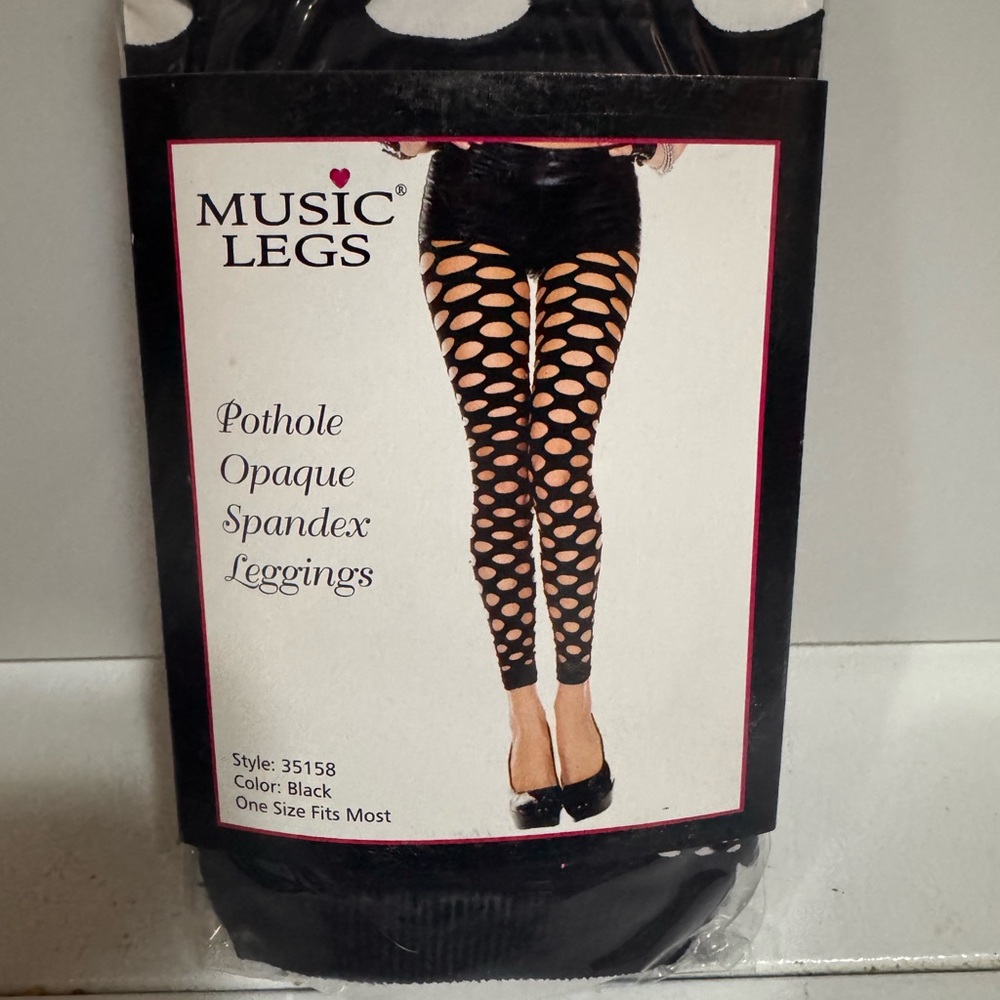 Music Legs Black Footless Spandex Leggings